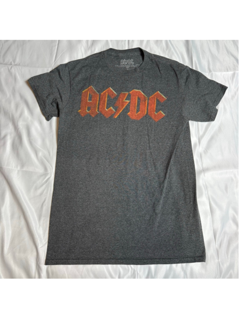 Women’s AC/DC Gray Orange Short Sleeve Tee S